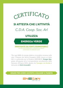 CDA utilizza i energia verde